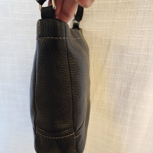 Coach Park Leather Mini Duffle Blk Pebbled Cross Body & Shorter Handle Bag A303 - Picture 7 of 15